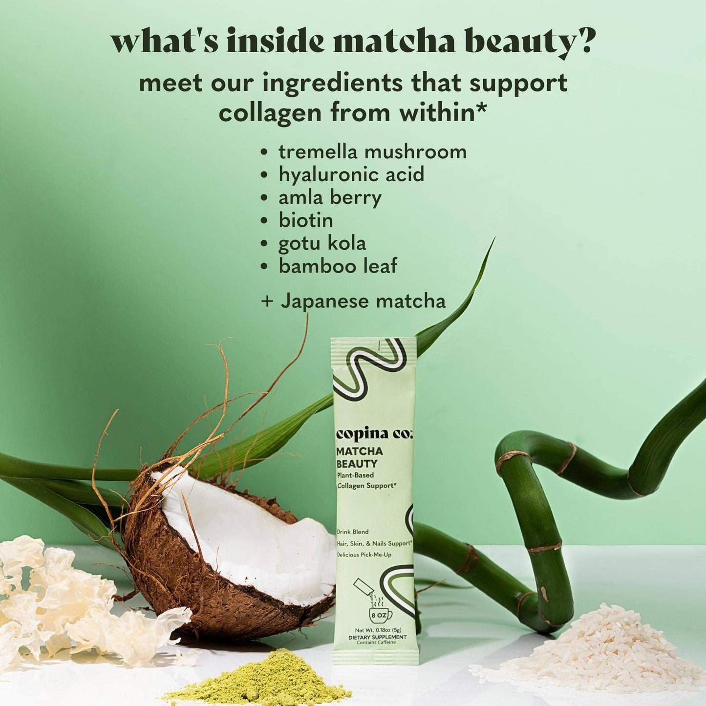 Matcha Plant-Based Collagen Boost Latte Stick Pack