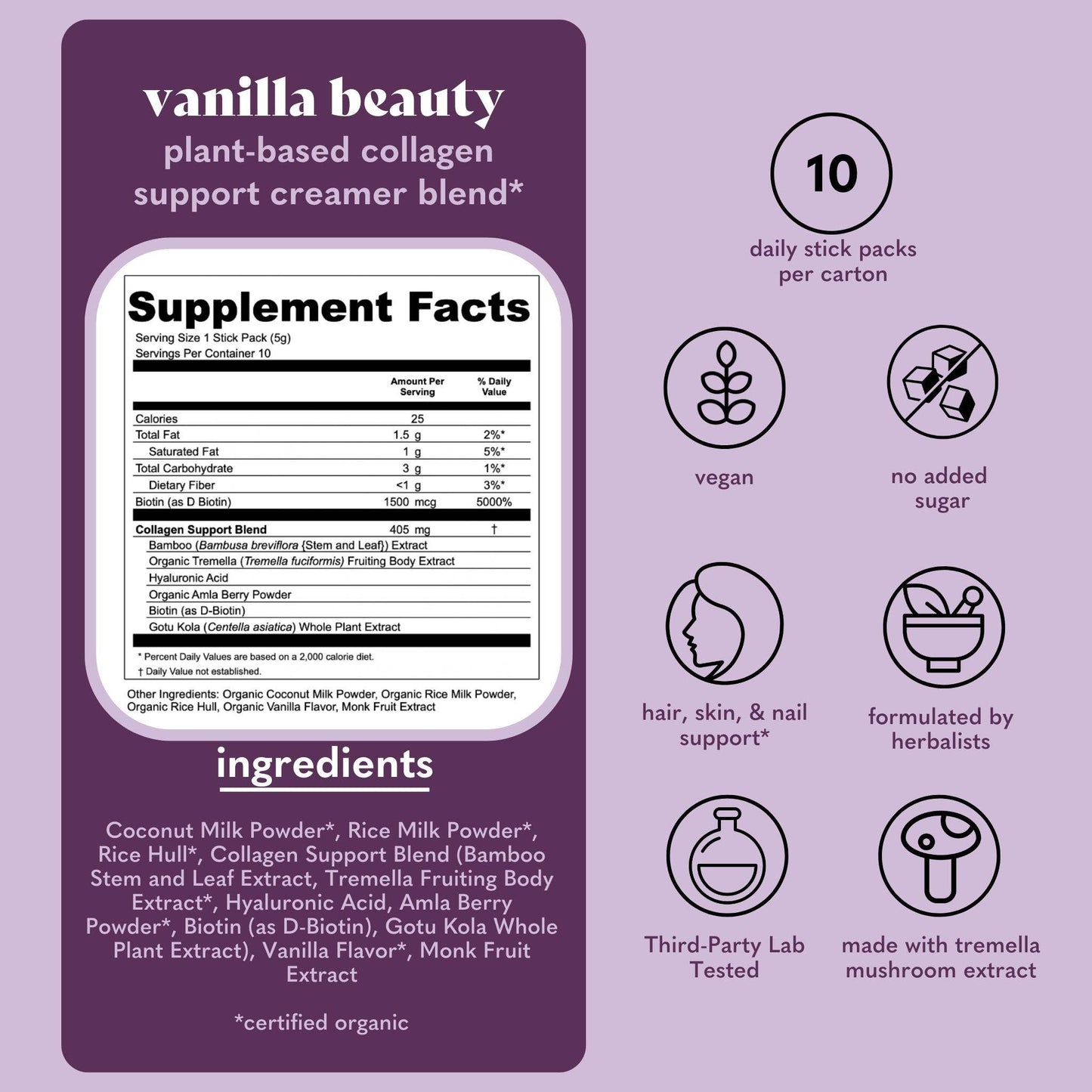 Vanilla Beauty Plant-Based Collagen Support Creamer